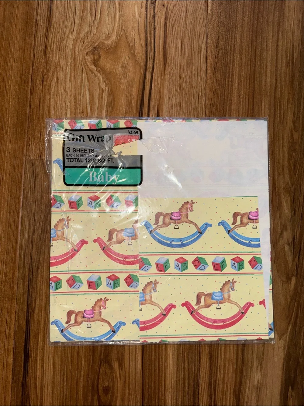 Baby Rocking Horse Gift Wrap Sheets - Multi-Color